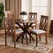 Baxton Studio Callie Grey Upholstered and Walnut Wood 5-Piece Dining Set 170-9878-10891 - alternate 5